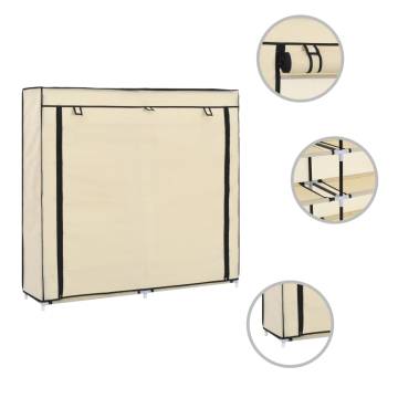 Shoe Cabinet with Cover Cream - 5-Tier Storage Solution