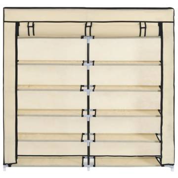 Shoe Cabinet with Cover Cream - 5-Tier Storage Solution