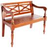 Batavia Bench 98 cm Solid Mahogany Wood Dark Brown Colour dark brown Size 98 cm With armrest yes 