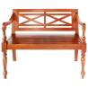 Batavia Bench 98 cm | Solid Mahogany Wood in Dark Brown