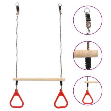 Trapeze Swing Bar with Rings - Fun & Safe Outdoor Play