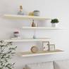 Floating Wall Shelves 4 pcs Oak and White 90x23.5x3.8 cm MDF Colour oak and white Size 90 x 23.5 x 3.8 cm Quantity in Package 4 Number of Pieces 1 