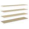 Floating Wall Shelves - Oak & White 4 pcs | Hipo Market