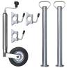 48mm Jockey Wheel with Support Tubes & Clamps - Durable & Reliable