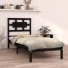 Bed Frame Black Solid Wood 75x190 cm Small Single Colour black Size 75 x 190 cm 