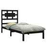 Black Solid Wood Bed Frame 75x190 cm - Small Single