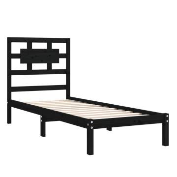 Black Solid Wood Bed Frame 75x190 cm - Small Single