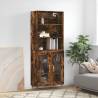 Stylish Highboard in Smoked Oak | 69.5x34x180 cm