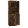 Stylish Highboard in Smoked Oak | 69.5x34x180 cm