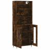 Stylish Highboard in Smoked Oak | 69.5x34x180 cm