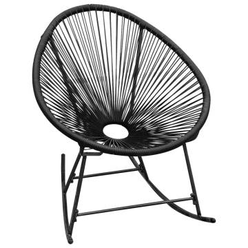 Outdoor Rocking Chair - Black Poly Rattan | HipoMarket