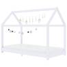 Kids Bed Frame White Solid Pine Wood 70x140 cm - Hipomarket