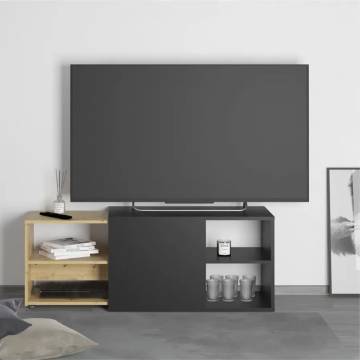 FMD TV Unit - Black & Artisan Oak | Stylish & Functional Design