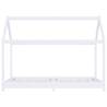 Kids Bed Frame White Solid Pine Wood 70x140 cm - Hipomarket