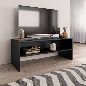 Stylish Black TV Cabinet - 100x40x40 cm Engineered Wood