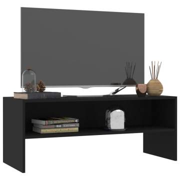 Stylish Black TV Cabinet - 100x40x40 cm Engineered Wood