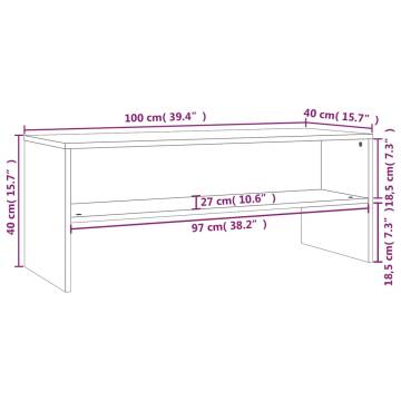 Stylish Black TV Cabinet - 100x40x40 cm Engineered Wood