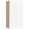 Stylish White and Sonoma Oak TV Cabinet - 30.5x30x60 cm