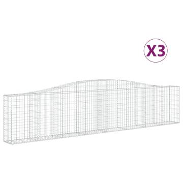 Arched Gabion Baskets 3 pcs - Garden Barriers | HipoMarket