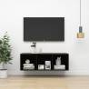 Wall-mounted TV Cabinet High Gloss Black 37x37x107 cm Engineered Wood Colour high gloss black Quantity in Package 1 Height 107 cm 