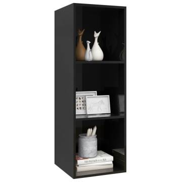 High Gloss Black Wall-Mounted TV Cabinet - 37x37x107 cm