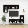 High Gloss Black Wall-Mounted TV Cabinet - 37x37x107 cm