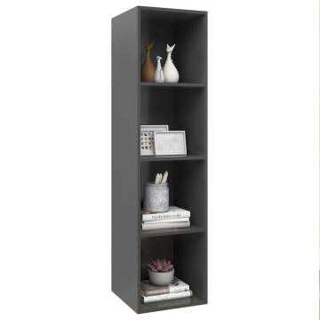 Stylish Wall-mounted TV Cabinet Grey 37x37x142.5 cm