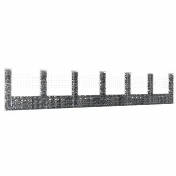 U-shape Gabion Basket with 7 Posts - Durable Iron Structure