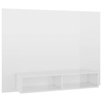 Elegant High Gloss White Wall TV Cabinet - 120x23.5x90 cm