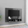 Wall TV Cabinet High Gloss Grey 120x23.5x90 cm Engineered Wood Colour high gloss grey Quantity in Package 1 