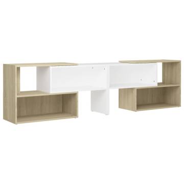 Elegant White & Sonoma Oak TV Cabinet - 149x30x52 cm