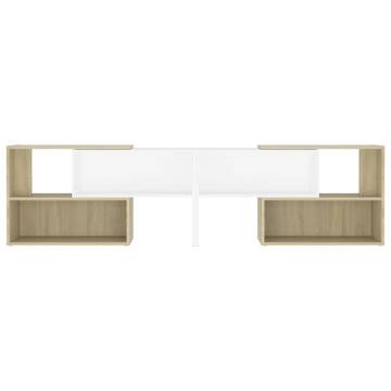 Elegant White & Sonoma Oak TV Cabinet - 149x30x52 cm