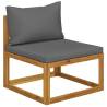 3 Piece Garden Lounge Set with Cushions - Solid Acacia Wood