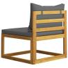 3 Piece Garden Lounge Set with Cushions - Solid Acacia Wood