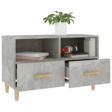 Stylish Concrete Grey TV Cabinet 80x36x50 cm - Hipomarket