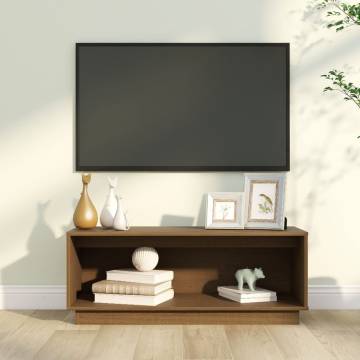 Elegant Honey Brown TV Cabinet - Solid Pine Wood | HipoMarket