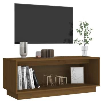 Elegant Honey Brown TV Cabinet - Solid Pine Wood | HipoMarket