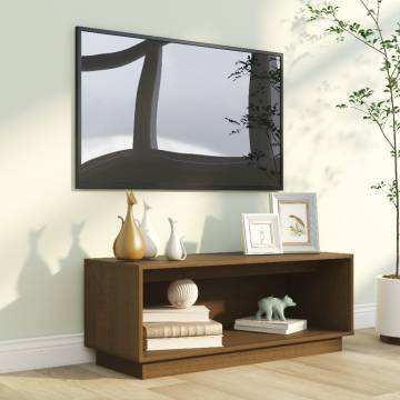 Elegant Honey Brown TV Cabinet - Solid Pine Wood | HipoMarket