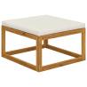 Footrest with Cream White Cushion Solid Wood Acacia Colour cream Quantity in Package 1 Model footrest 