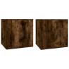 Wall Mounted TV Cabinets - Smoked Oak 2 pcs | HipoMarket UK