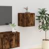 Wall Mounted TV Cabinets - Smoked Oak 2 pcs | HipoMarket UK