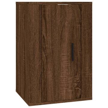 Wall Mounted TV Cabinet in Brown Oak - 40x34.5x60 cm