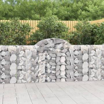 Arched Gabion Baskets - 4 pcs Galvanised Iron (200x30x100 cm)