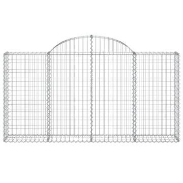 Arched Gabion Baskets - 4 pcs Galvanised Iron (200x30x100 cm)