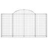 Arched Gabion Baskets - 4 pcs Galvanised Iron (200x30x100 cm)