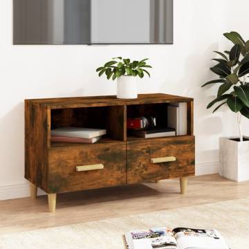 Stylish Smoked Oak TV Cabinet | 80x36x50 cm | Hipomarket UK