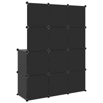 Cube Storage Cabinet for Kids - 10 Cubes in Black PP