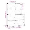 Cube Storage Cabinet for Kids - 10 Cubes in Black PP