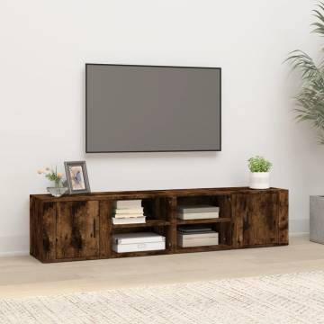 Stylish Smoked Oak TV Cabinets - 2 pcs | Hipomarket.co.uk