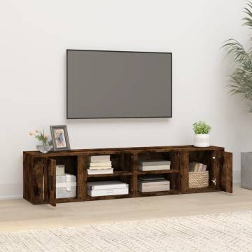 Stylish Smoked Oak TV Cabinets - 2 pcs | Hipomarket.co.uk